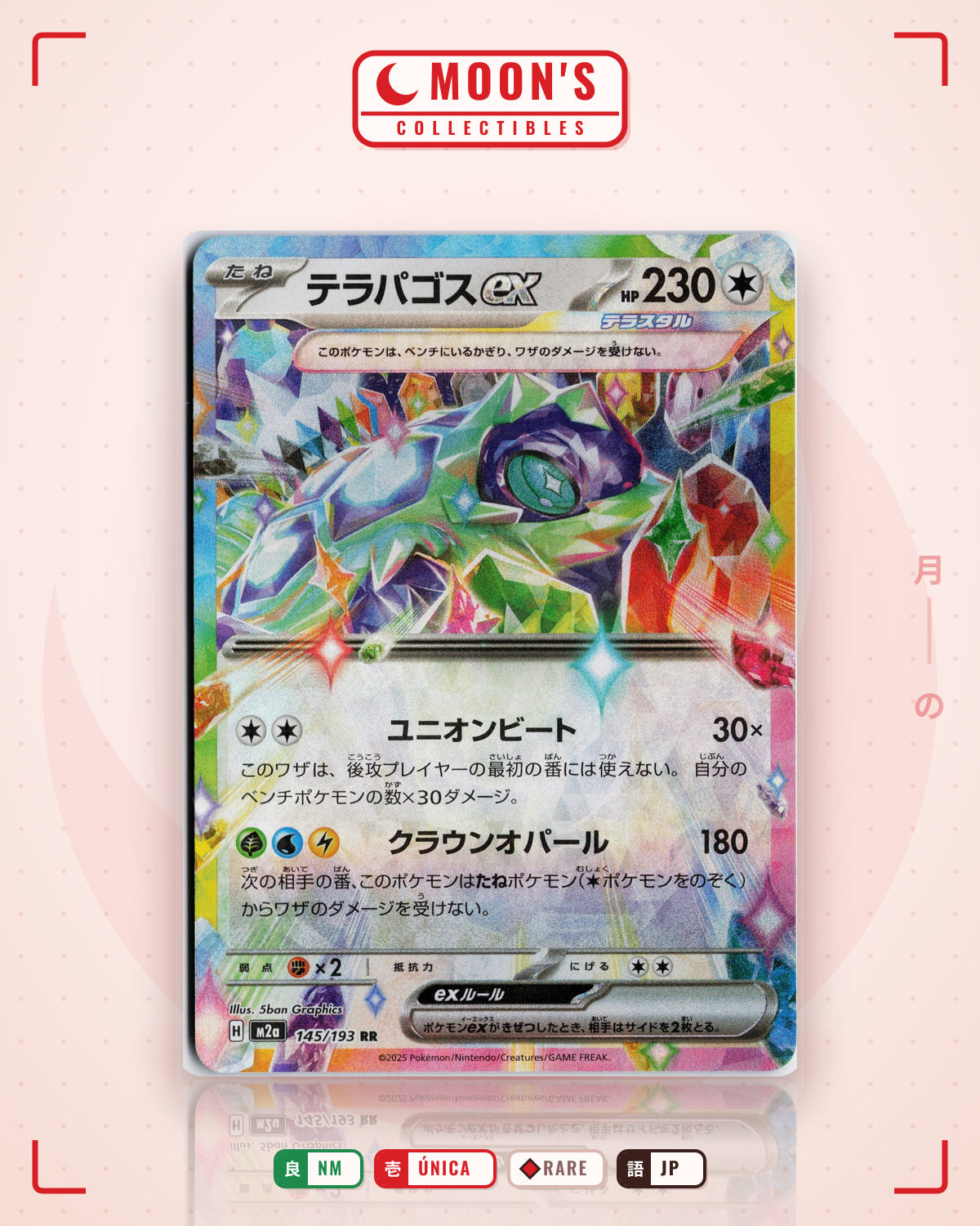 Carta Pokémon テラパゴスex · MEGAドリームex #145/193 (NM) — pieza única en Moon's Collectibles México
