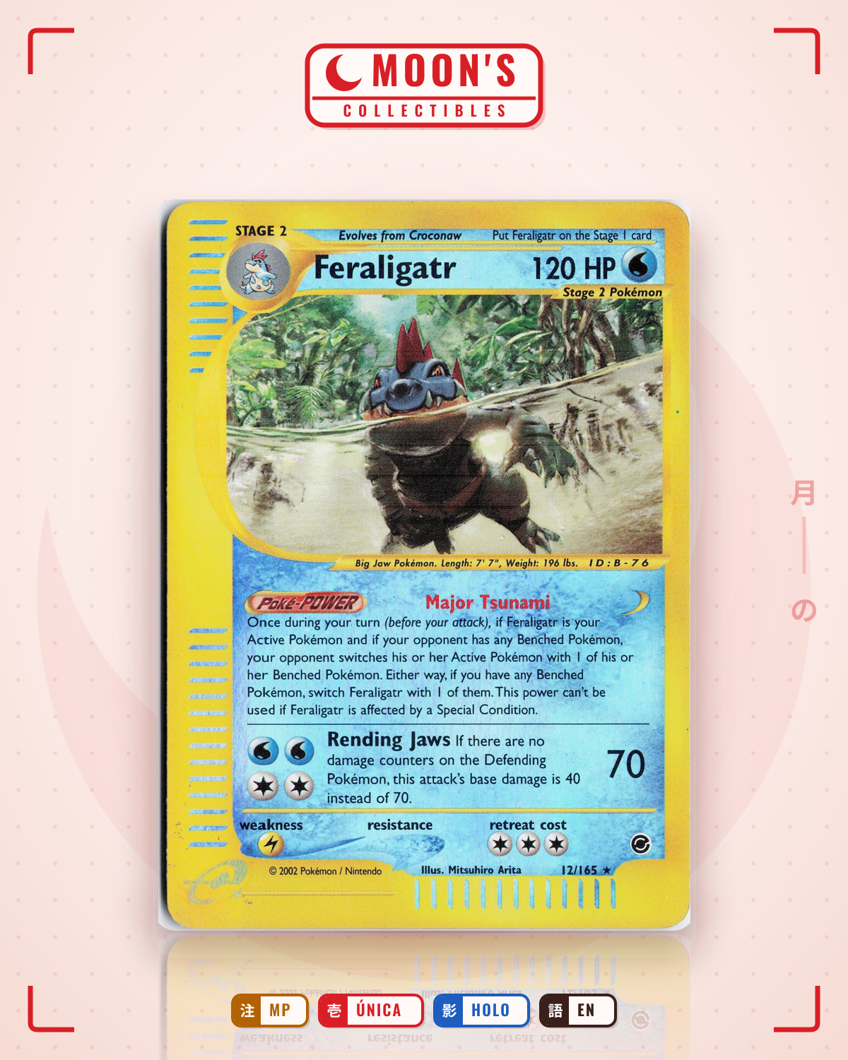 Carta Pokémon Feraligatr · Expedition Base Set #12/165 (MP) — pieza única en Moon's Collectibles México