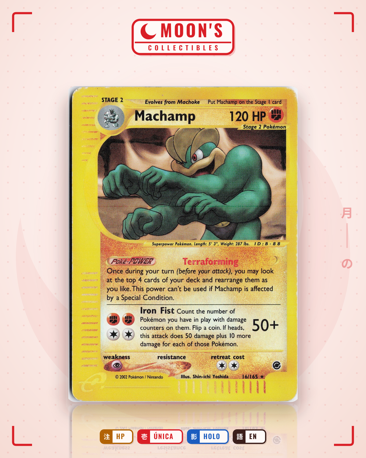 Carta Pokémon Machamp · Expedition Base Set #16/165 (HP) — pieza única en Moon's Collectibles México