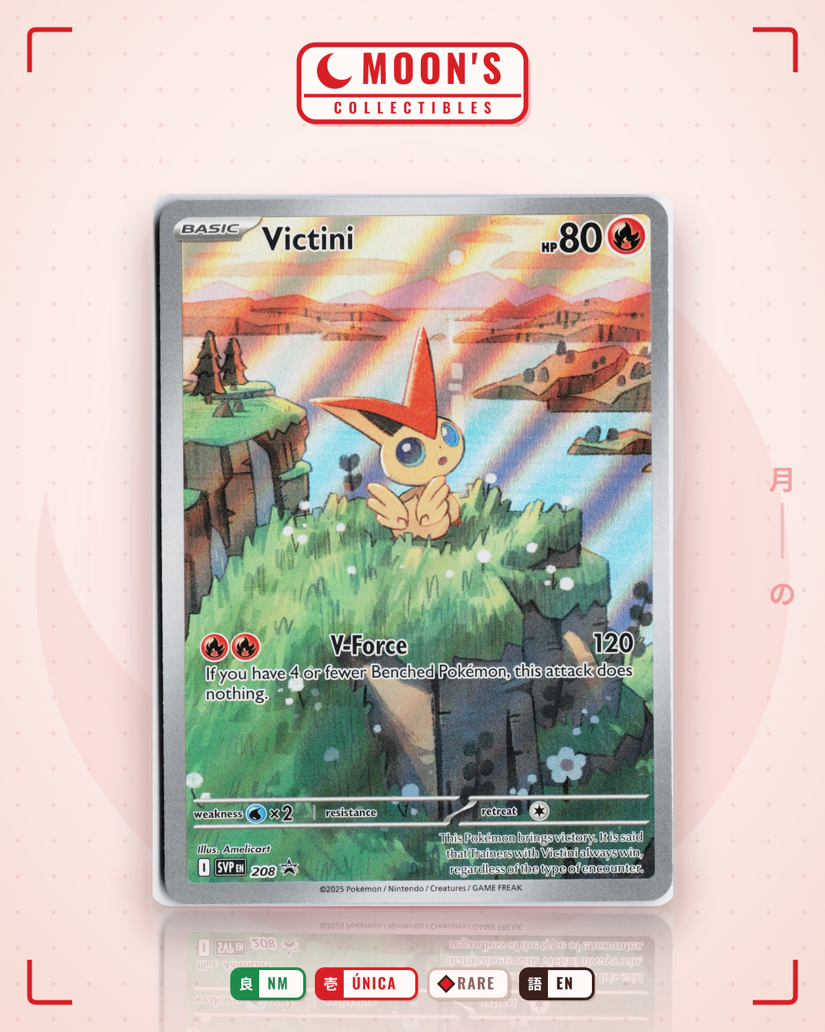 Carta Pokémon Victini · Scarlet & Violet Black Star Promos #208 (NM) — pieza única en Moon's Collectibles México