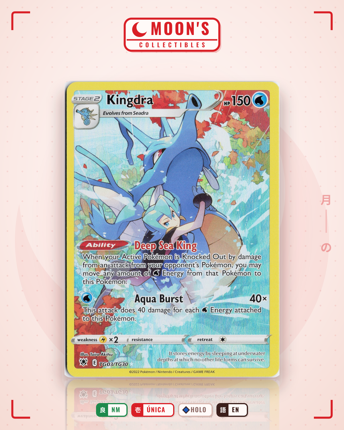 Carta Pokémon Kingdra · Astral Radiance Trainer Gallery #TG03/TG30 (NM) — pieza única en Moon's Collectibles México