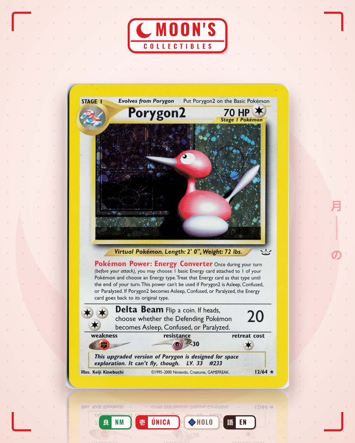 Carta Pokémon Porygon2 · Neo Revelation #12/64 (NM) — pieza única en Moon's Collectibles México