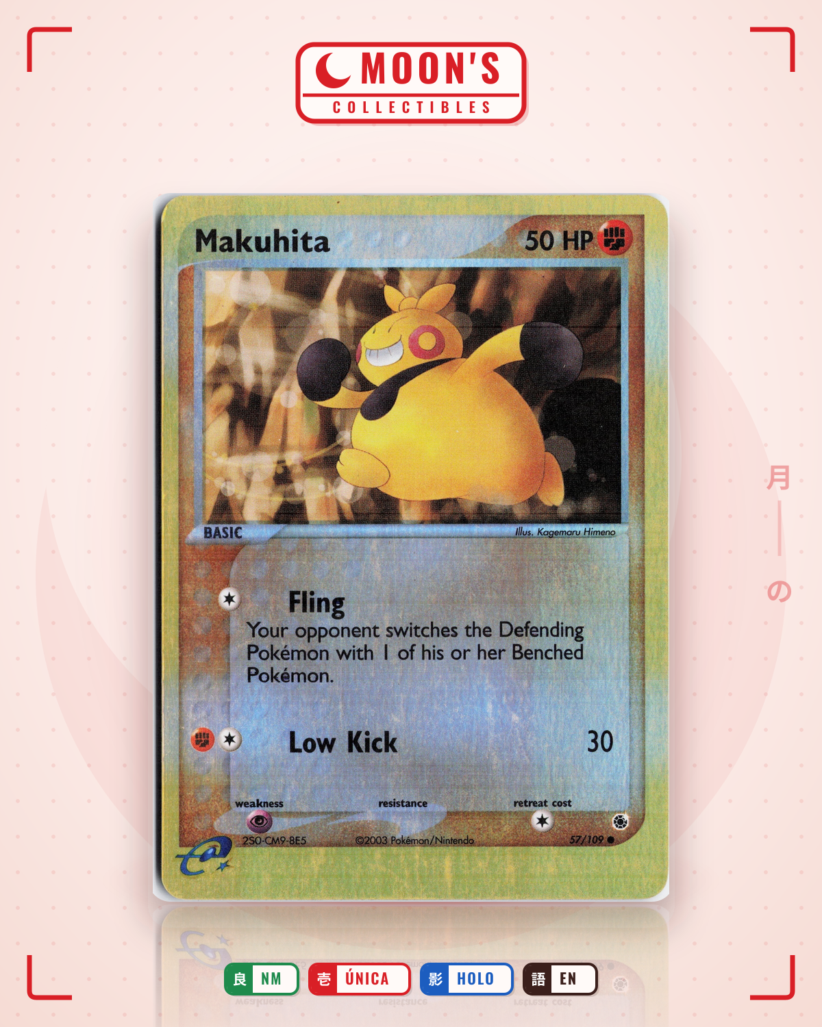 Carta Pokémon Makuhita · Ruby & Sapphire #57/109 (NM) — pieza única en Moon's Collectibles México