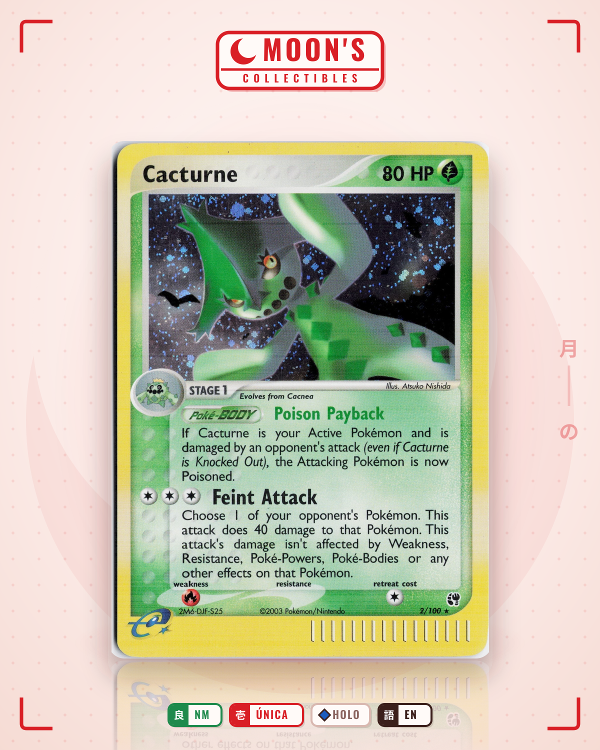 Carta Pokémon Cacturne · Sandstorm #2/100 (NM) — pieza única en Moon's Collectibles México