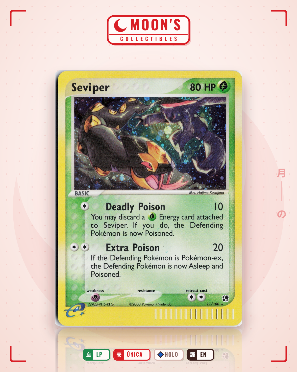 Carta Pokémon Seviper · Sandstorm #11/100 (LP) — pieza única en Moon's Collectibles México