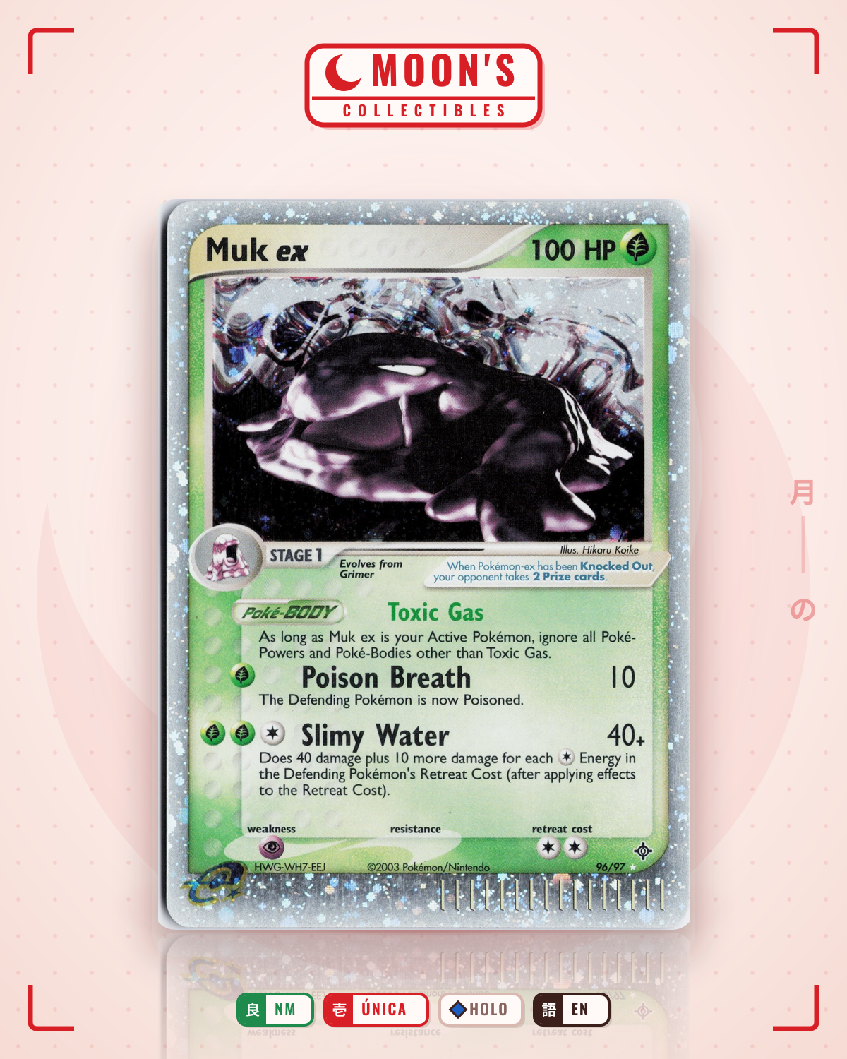 Carta Pokémon Muk ex · Dragon #96/97 (NM) — pieza única en Moon's Collectibles México