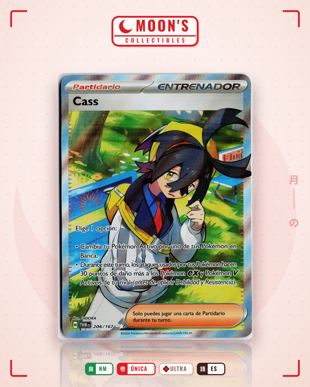 Carta Pokémon Kieran · Twilight Masquerade #206/167 (NM) — pieza única en Moon's Collectibles México