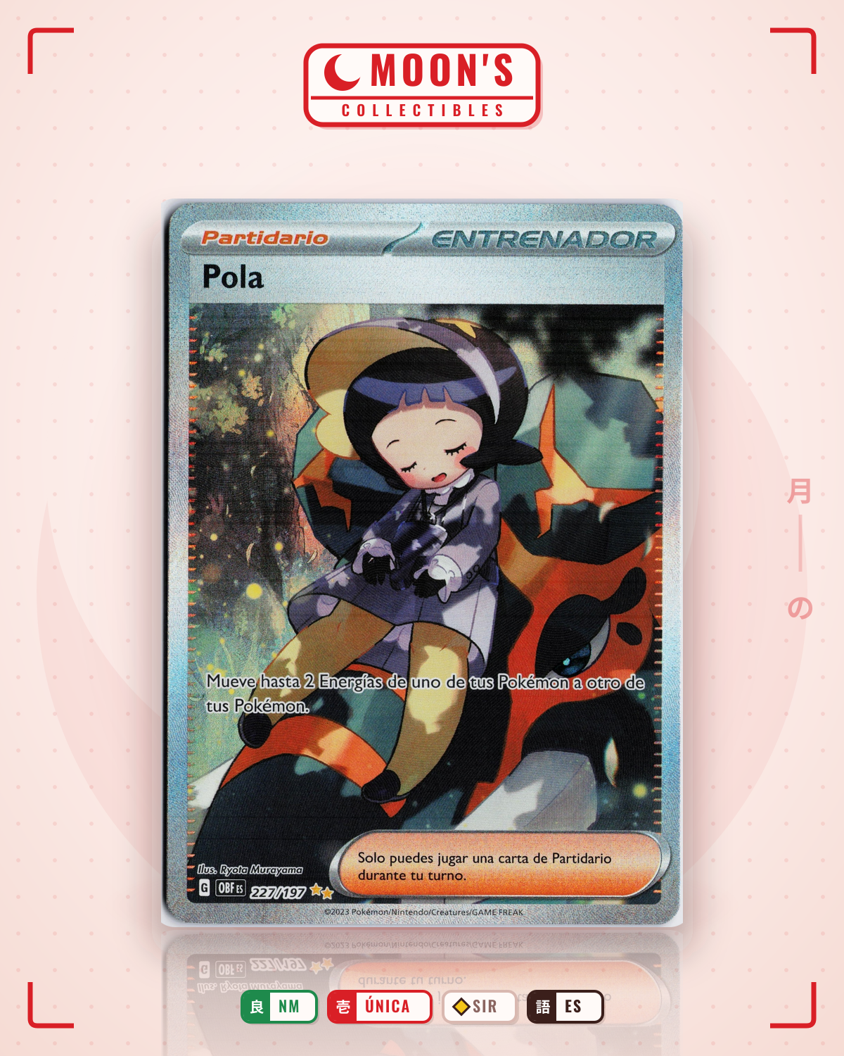 Carta Pokémon Poppy · Obsidian Flames #227/197 (NM) — pieza única en Moon's Collectibles México