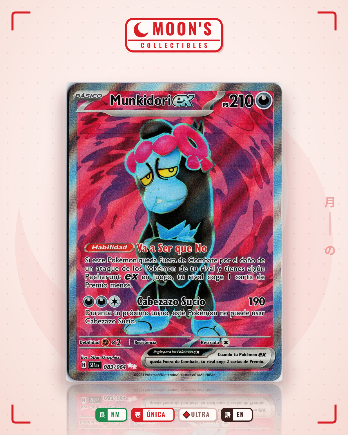 Carta Pokémon Munkidori ex · Shrouded Fable #083/064 (NM) — pieza única en Moon's Collectibles México