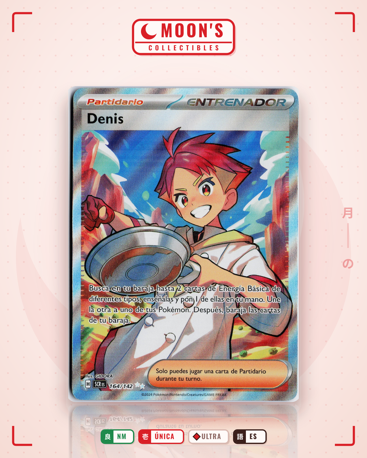 Carta Pokémon Crispin · Stellar Crown #164/142 (NM) — pieza única en Moon's Collectibles México