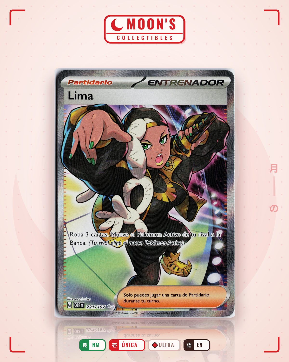 Carta Pokémon Ryme · Obsidian Flames #221/197 (NM) — pieza única en Moon's Collectibles México
