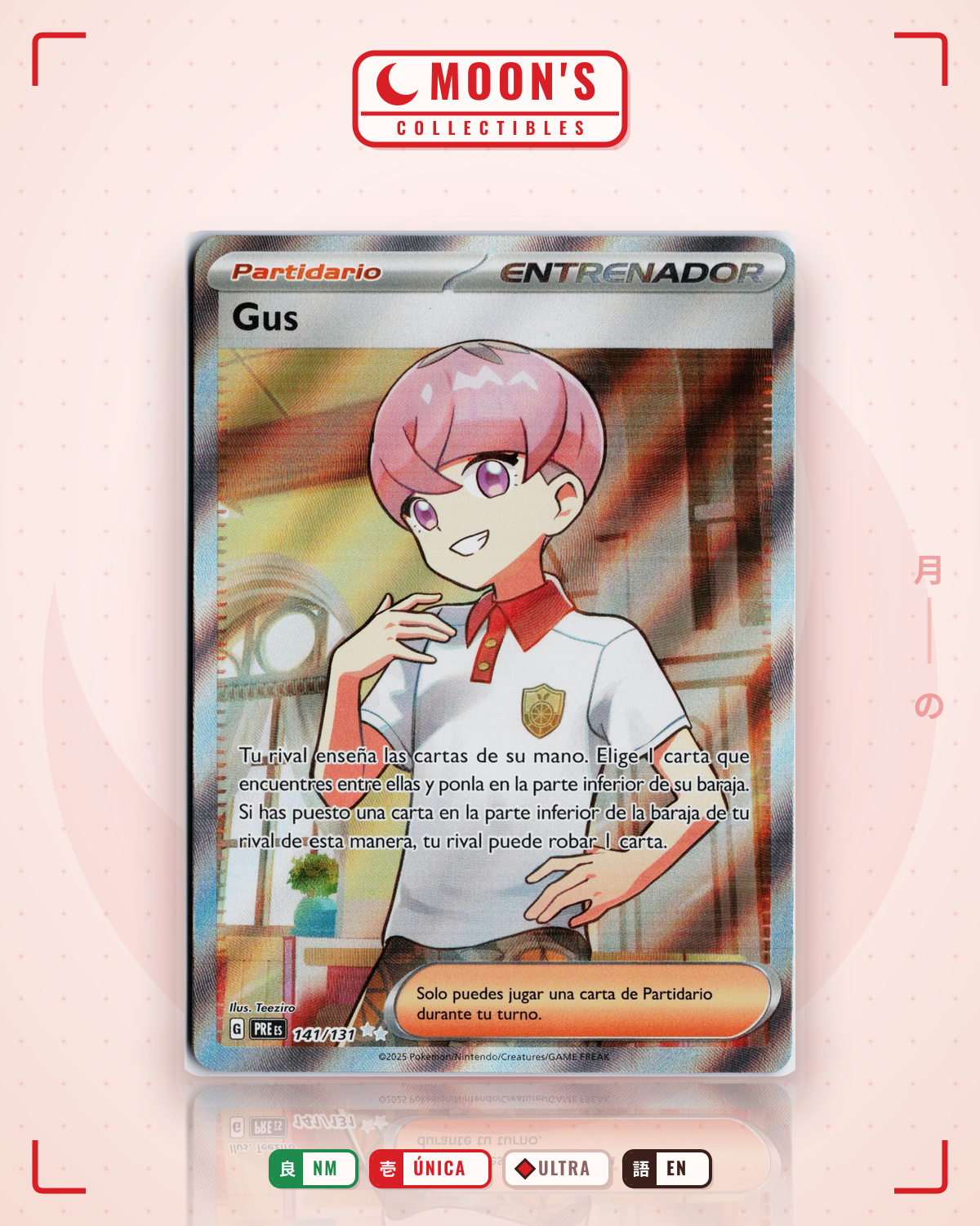Carta Pokémon Ortega · Prismatic Evolutions #141/131 (NM) — pieza única en Moon's Collectibles México