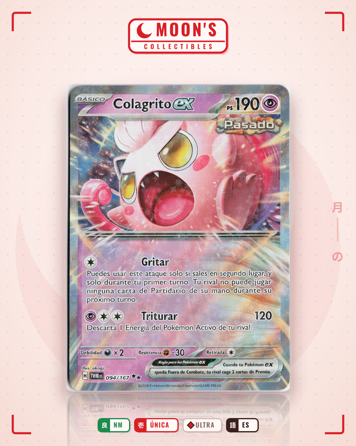 Carta Pokémon Blissey ex · Twilight Masquerade #134/167 (NM) — pieza única en Moon's Collectibles México