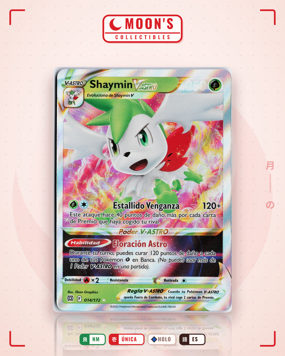 Carta Pokémon Shaymin VSTAR · Brilliant Stars #014/172 (NM) — pieza única en Moon's Collectibles México