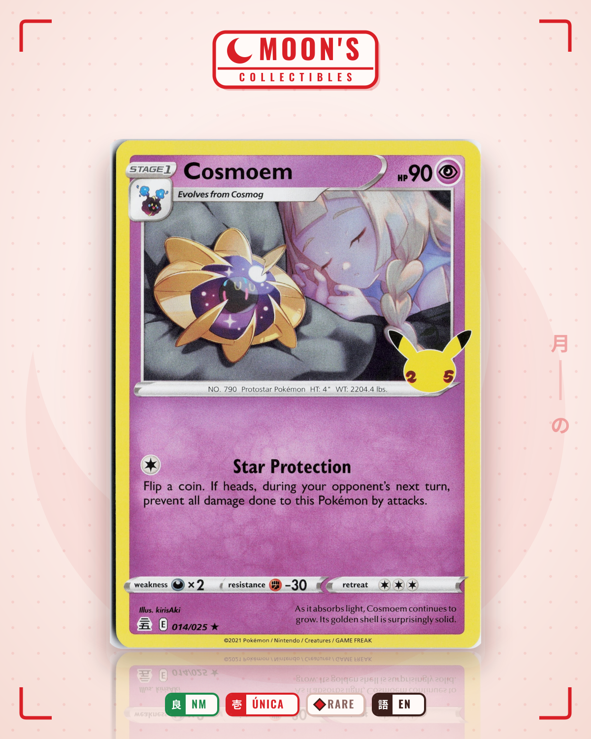 Carta Pokémon Cosmoem · Celebrations #14 (NM) — pieza única en Moon's Collectibles México