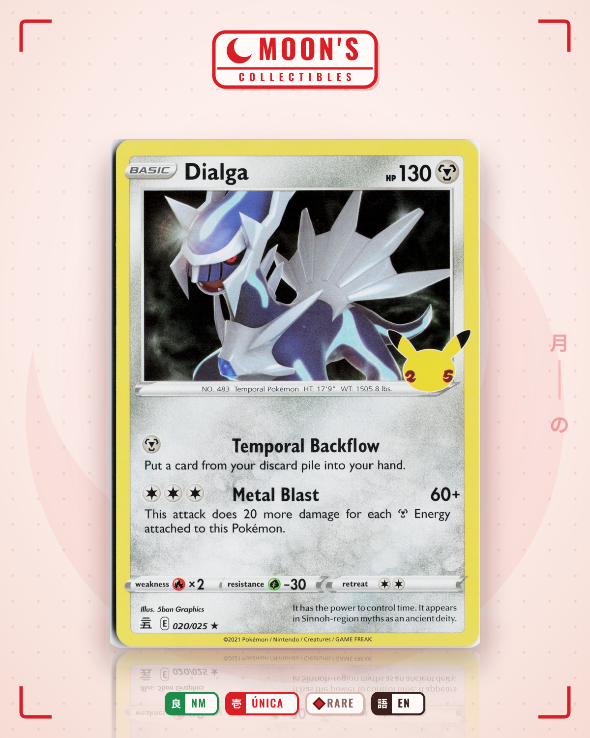 Carta Pokémon Dialga · Celebrations #20 (NM) — pieza única en Moon's Collectibles México