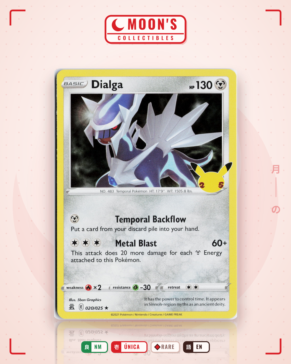 Carta Pokémon Dialga · Celebrations #20 (NM) — pieza única en Moon's Collectibles México
