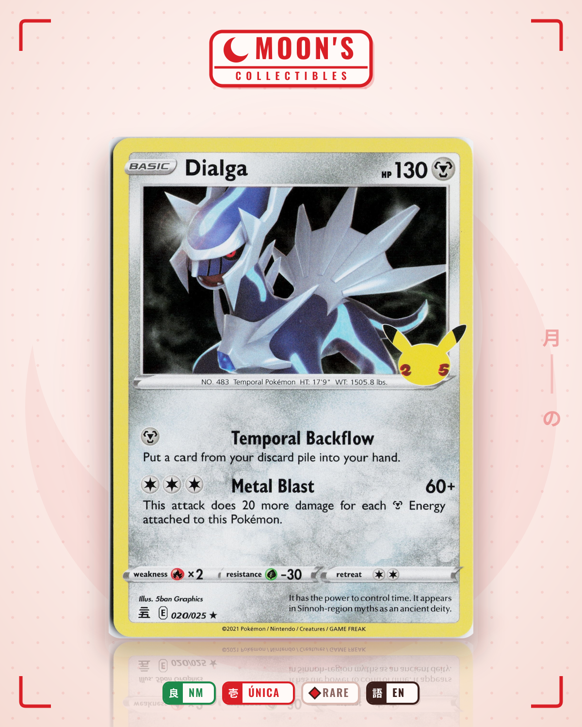 Carta Pokémon Dialga · Celebrations #20 (NM) — pieza única en Moon's Collectibles México