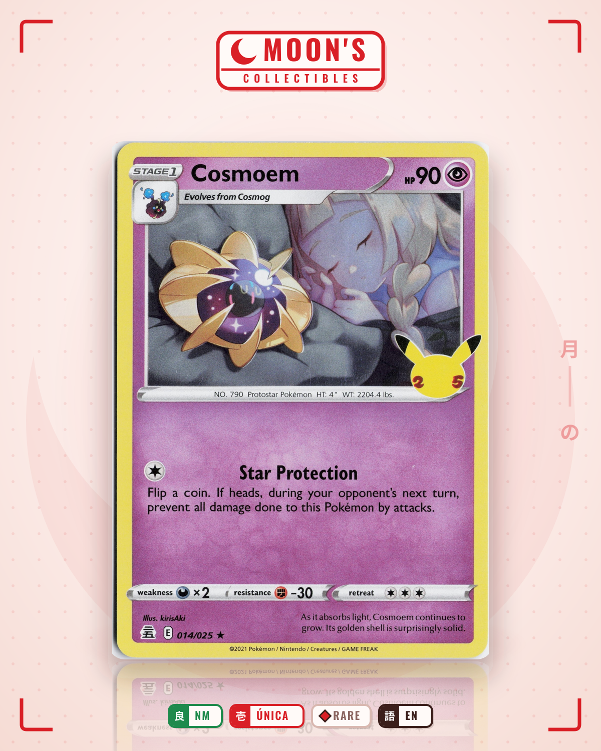 Carta Pokémon Cosmoem · Celebrations #14 (NM) — pieza única en Moon's Collectibles México