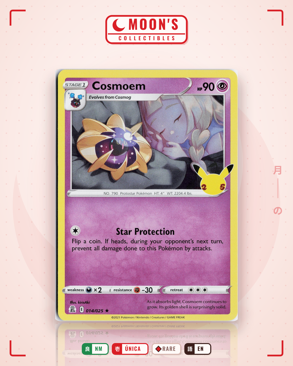 Carta Pokémon Cosmoem · Celebrations #14 (NM) — pieza única en Moon's Collectibles México