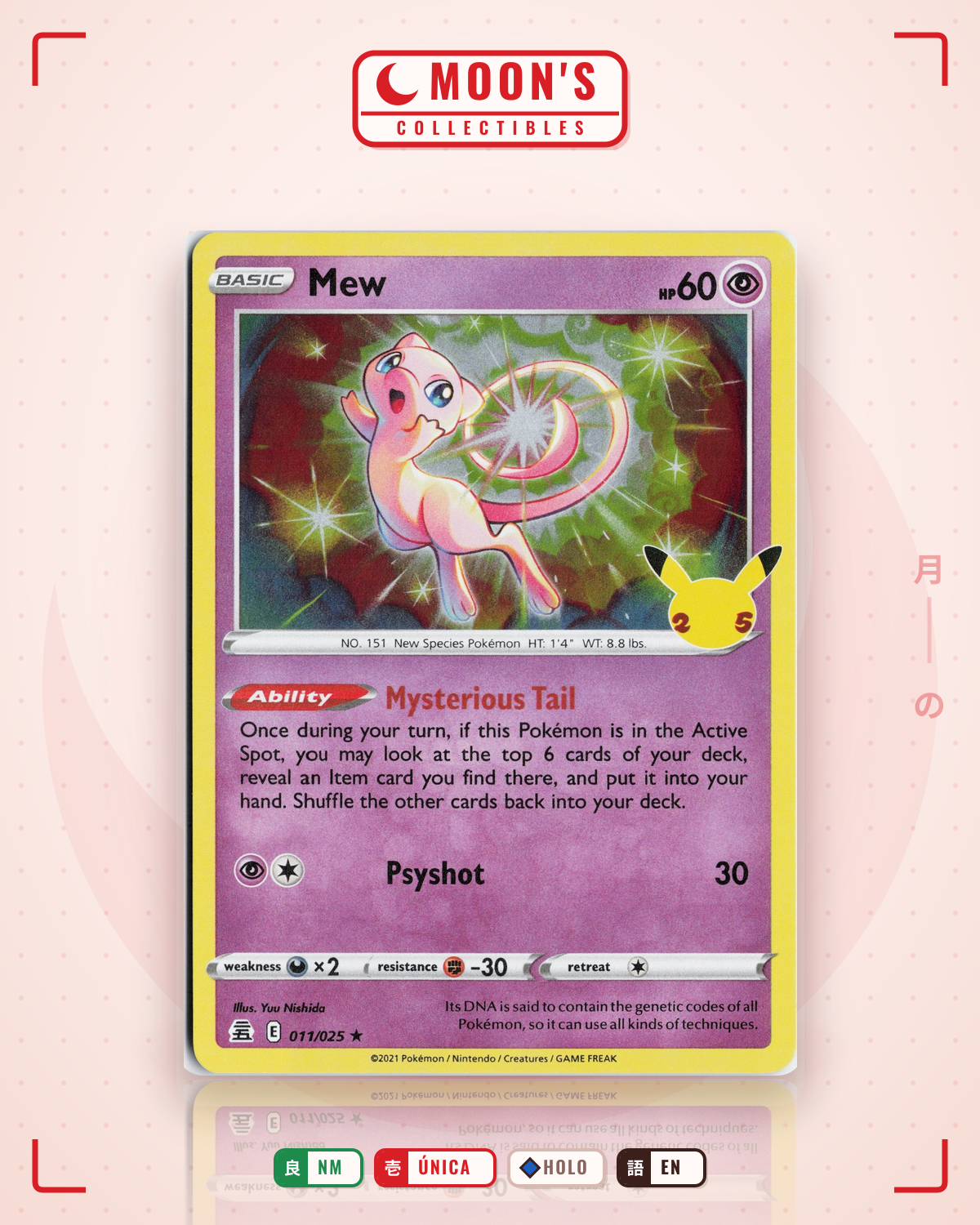 Carta Pokémon Mew · Celebrations #11 (NM) — pieza única en Moon's Collectibles México