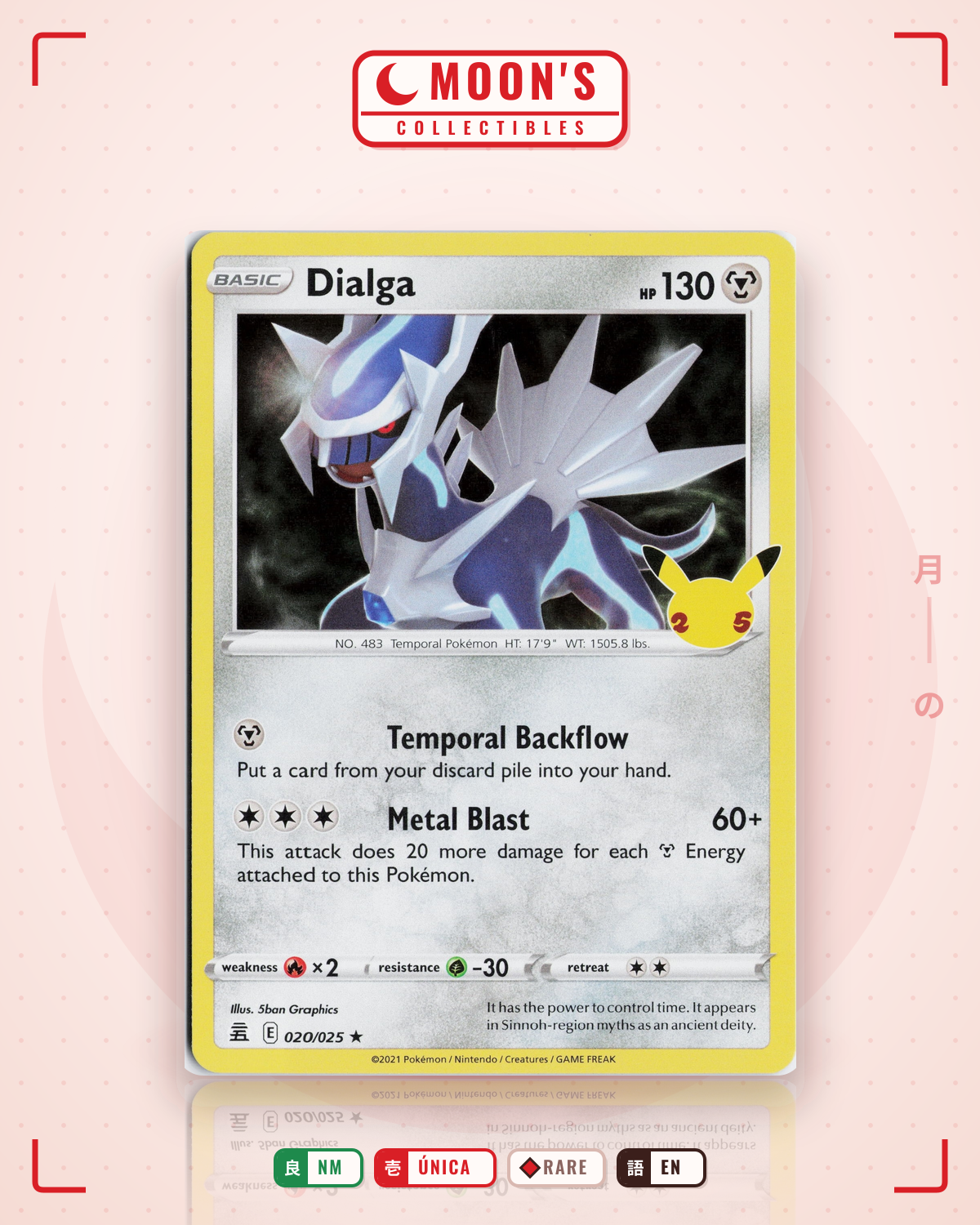 Carta Pokémon Dialga · Celebrations #20 (NM) — pieza única en Moon's Collectibles México