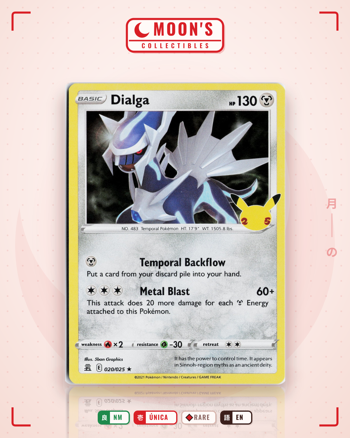 Carta Pokémon Dialga · Celebrations #20 (NM) — pieza única en Moon's Collectibles México