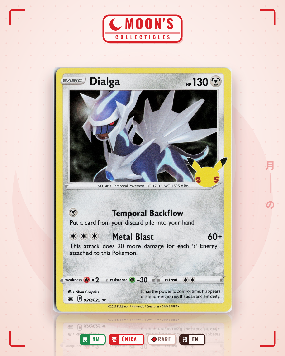 Carta Pokémon Dialga · Celebrations #20 (NM) — pieza única en Moon's Collectibles México