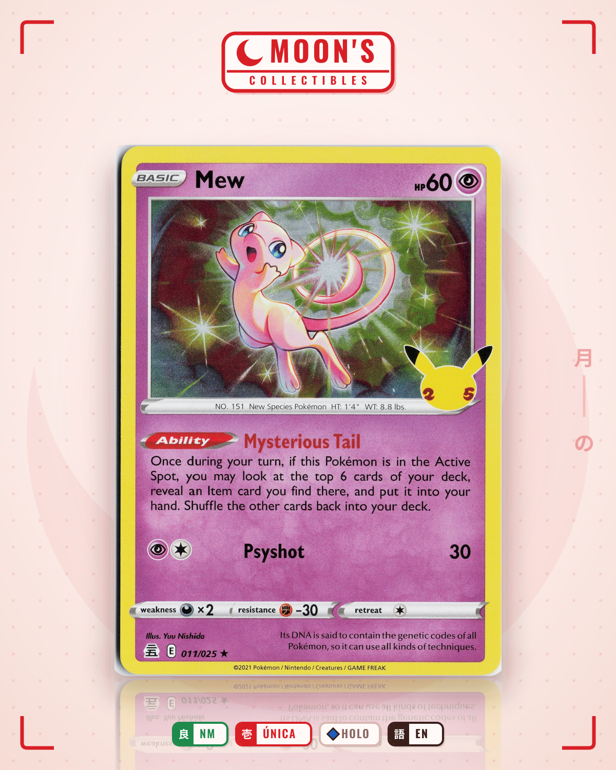 Carta Pokémon Mew · Celebrations #11 (NM) — pieza única en Moon's Collectibles México