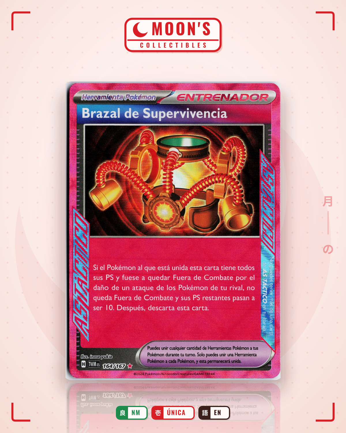 Carta Pokémon Survival Brace · EX Trainer Kit 2 Minun #10/12 (NM) — pieza única en Moon's Collectibles México