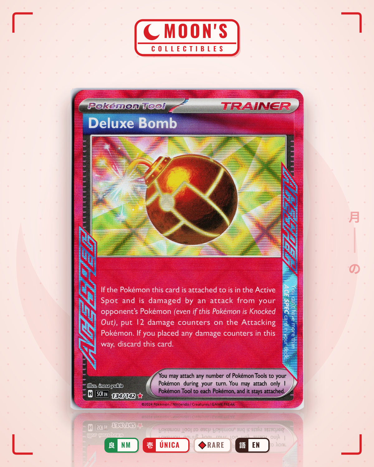 Carta Pokémon Deluxe Bomb · Stellar Crown #134/142 (NM) — pieza única en Moon's Collectibles México