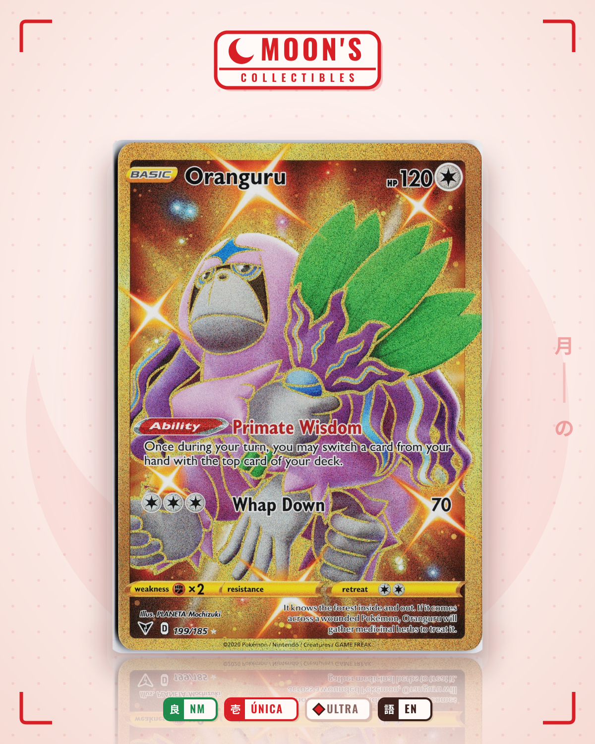 Carta Pokémon Oranguru · Vivid Voltage #199/185 (NM) — pieza única en Moon's Collectibles México