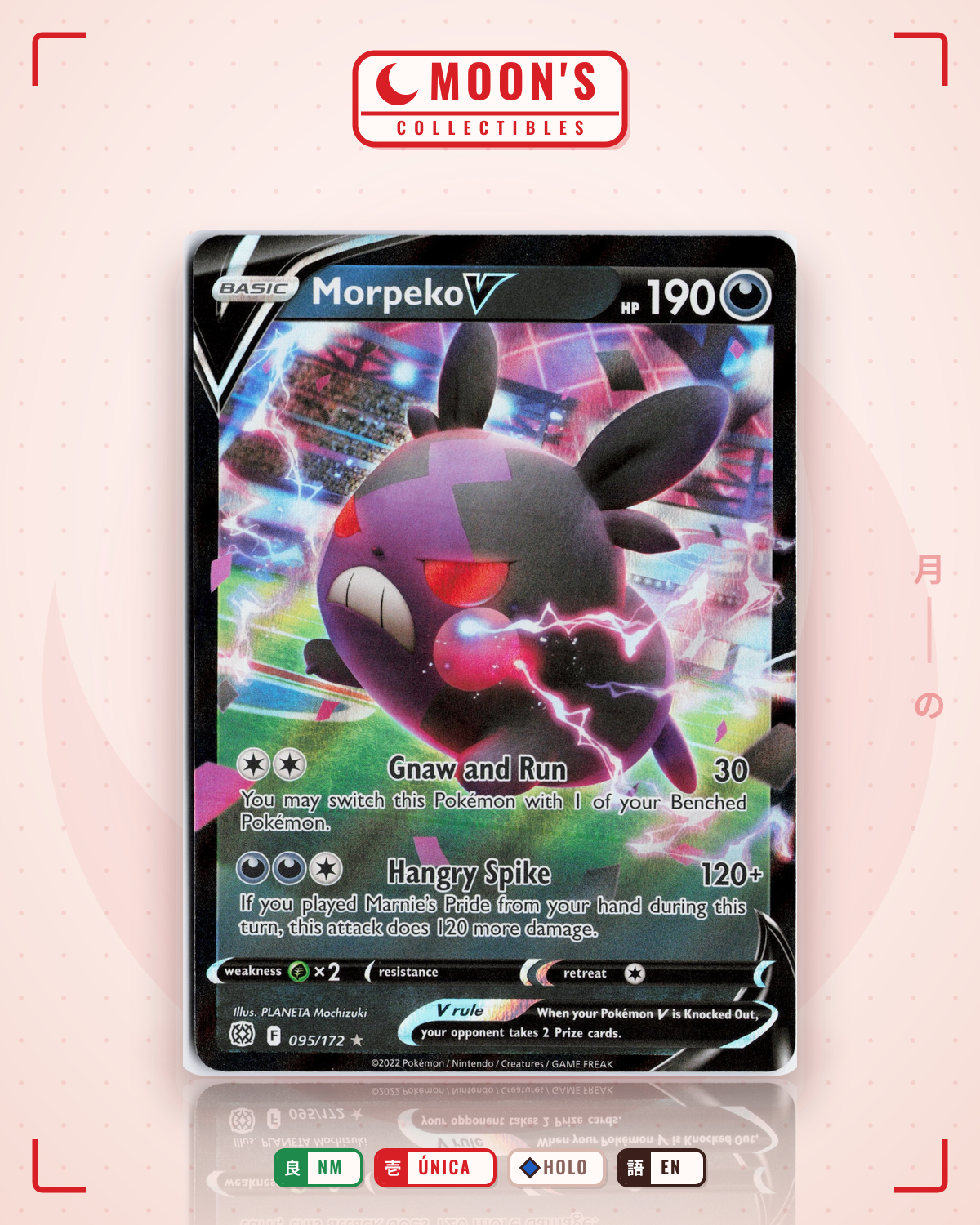 Carta Pokémon Morpeko V · Brilliant Stars #095/172 (NM) — pieza única en Moon's Collectibles México