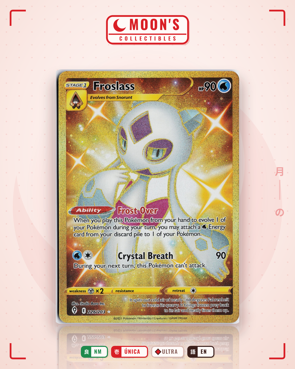 Carta Pokémon Froslass · Evolving Skies #226/203 (NM) — pieza única en Moon's Collectibles México