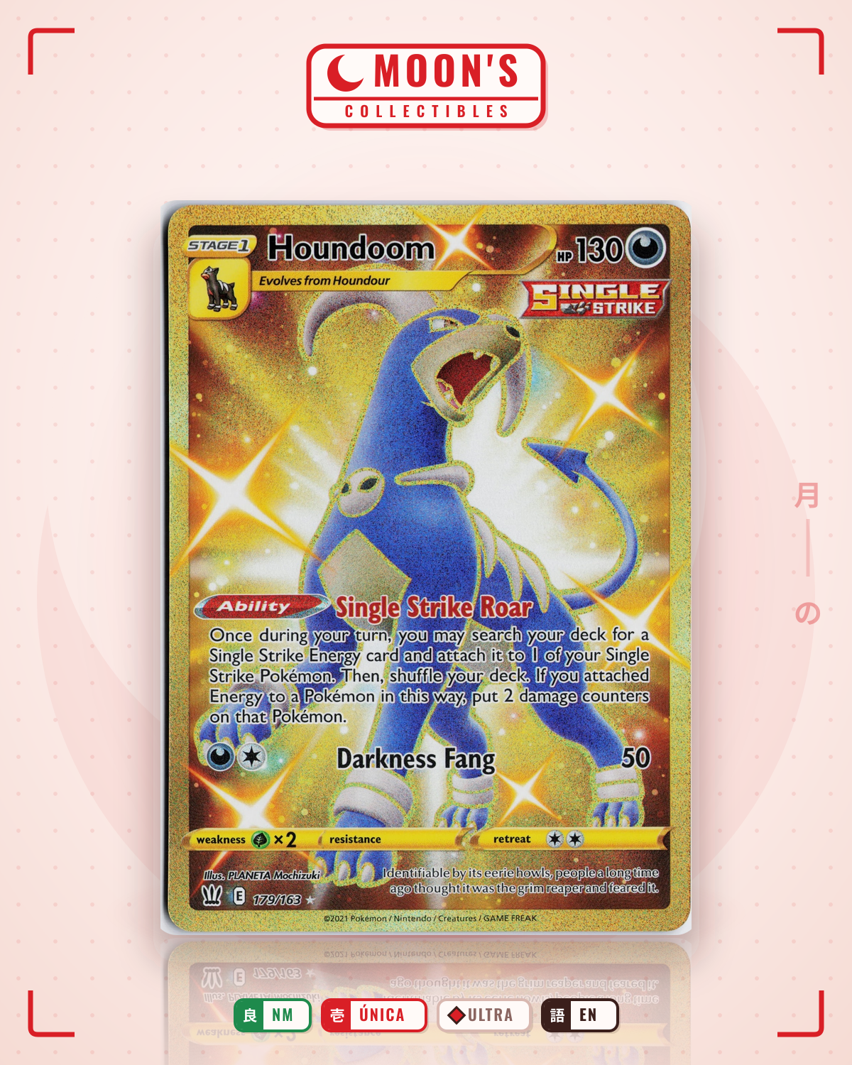 Carta Pokémon Houndoom · Battle Styles #179/163 (NM) — pieza única en Moon's Collectibles México