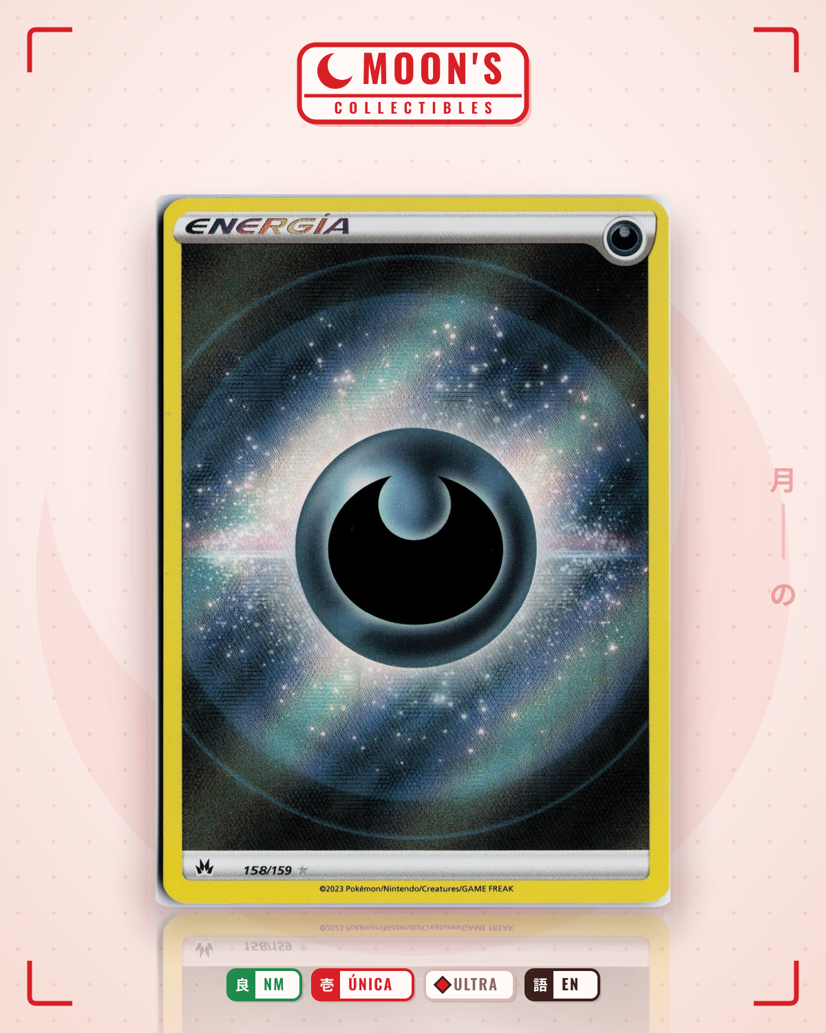 Carta Pokémon Darkness Energy · Crown Zenith #158/159 (NM) — pieza única en Moon's Collectibles México