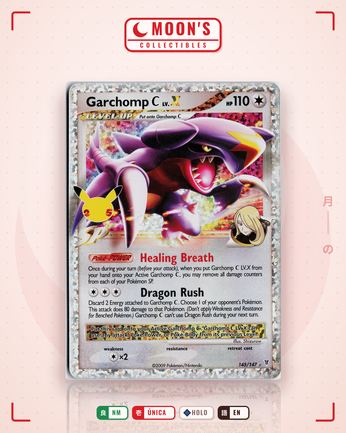 Carta Pokémon Garchomp C LV.X · Supreme Victors #145/147 (NM) — pieza única en Moon's Collectibles México