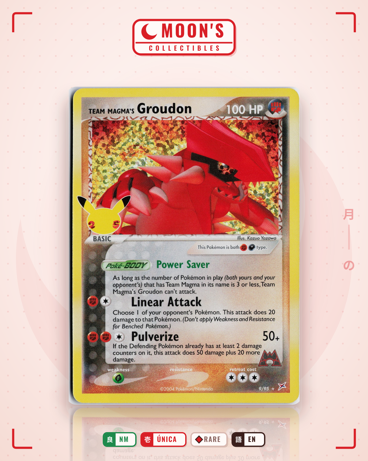 Carta Pokémon Team Magma's Groudon · Celebrations: Classic Collection #9 (NM) — pieza única en Moon's Collectibles México