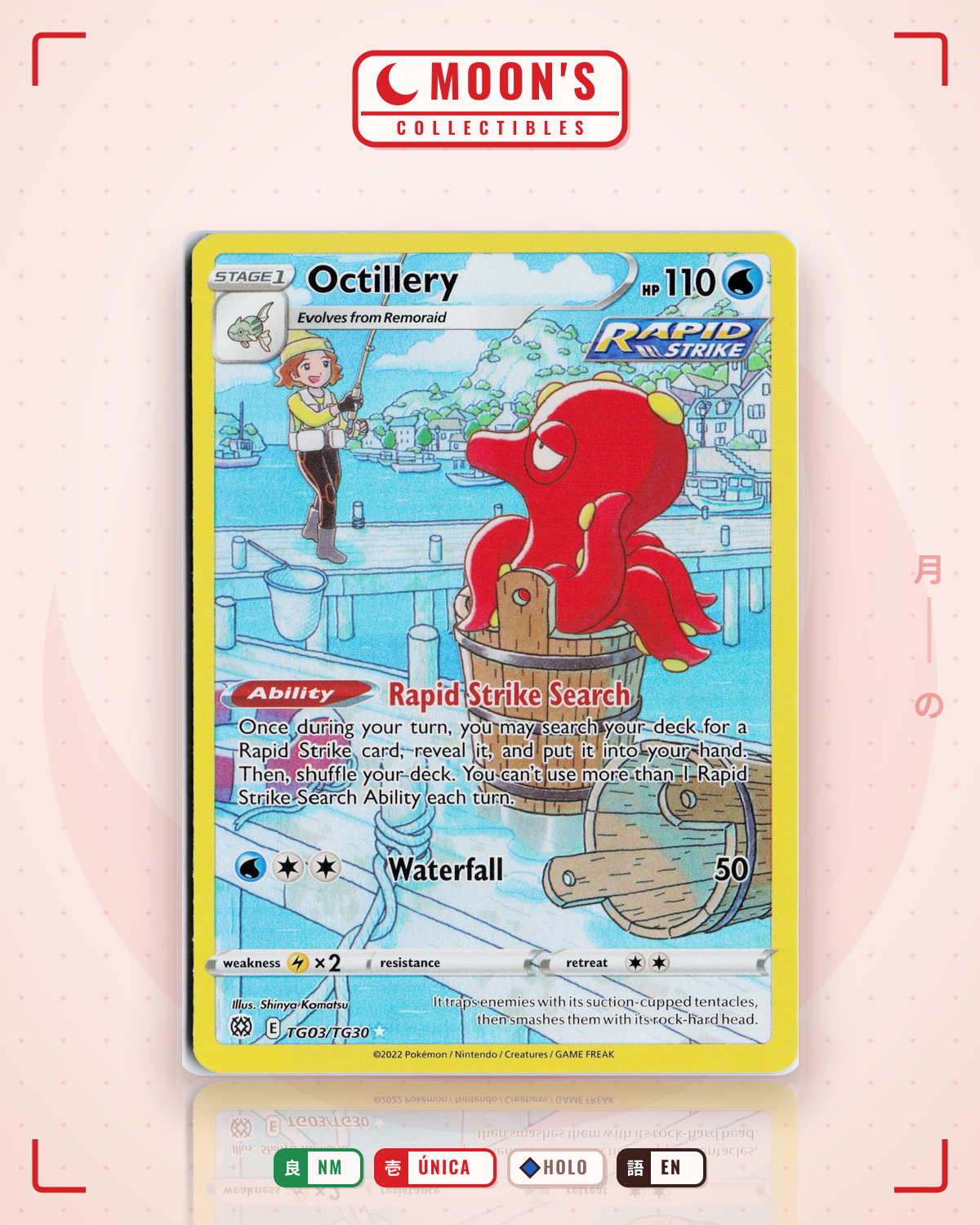 Carta Pokémon Octillery · Brilliant Stars Trainer Gallery #TG03/TG30 (NM) — pieza única en Moon's Collectibles México