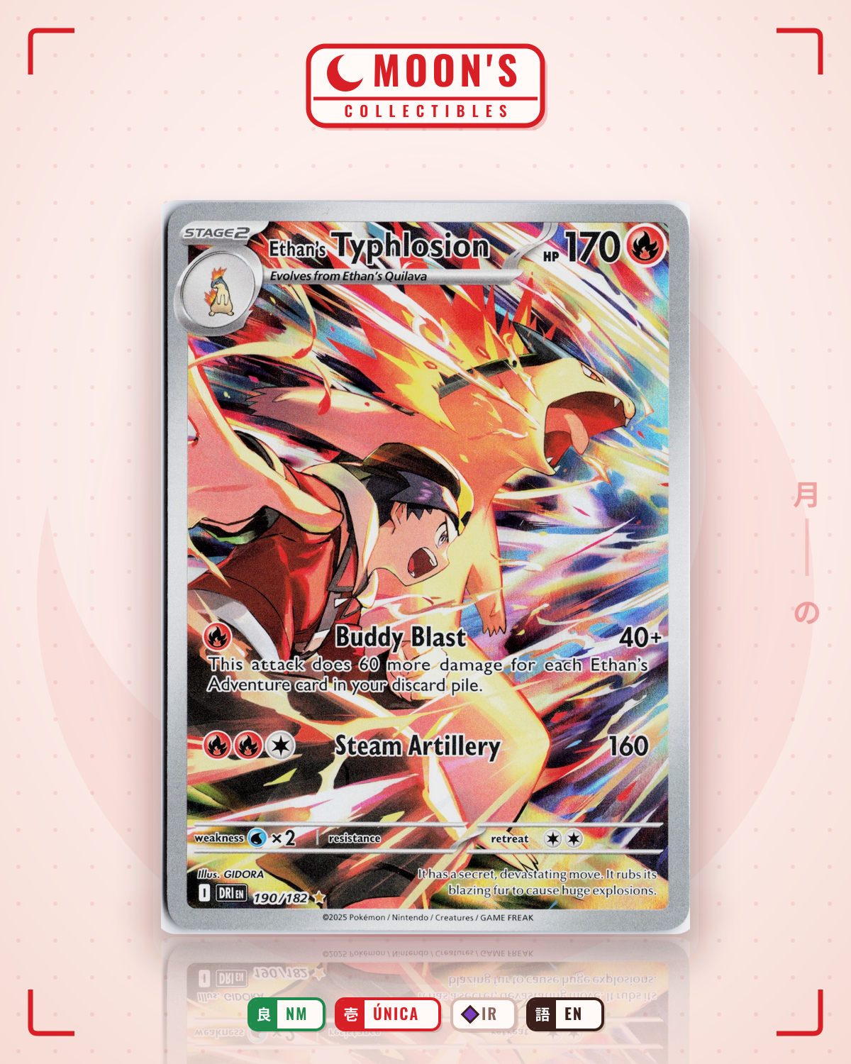 Carta Pokémon Ethan's Typhlosion · Destined Rivals #190/182 (NM) — pieza única en Moon's Collectibles México