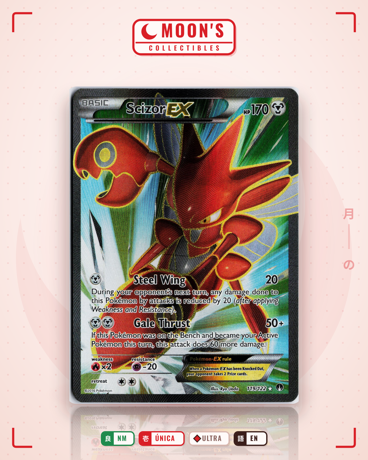 Carta Pokémon Scizor-EX · BREAKpoint #119/122 (NM) — pieza única en Moon's Collectibles México