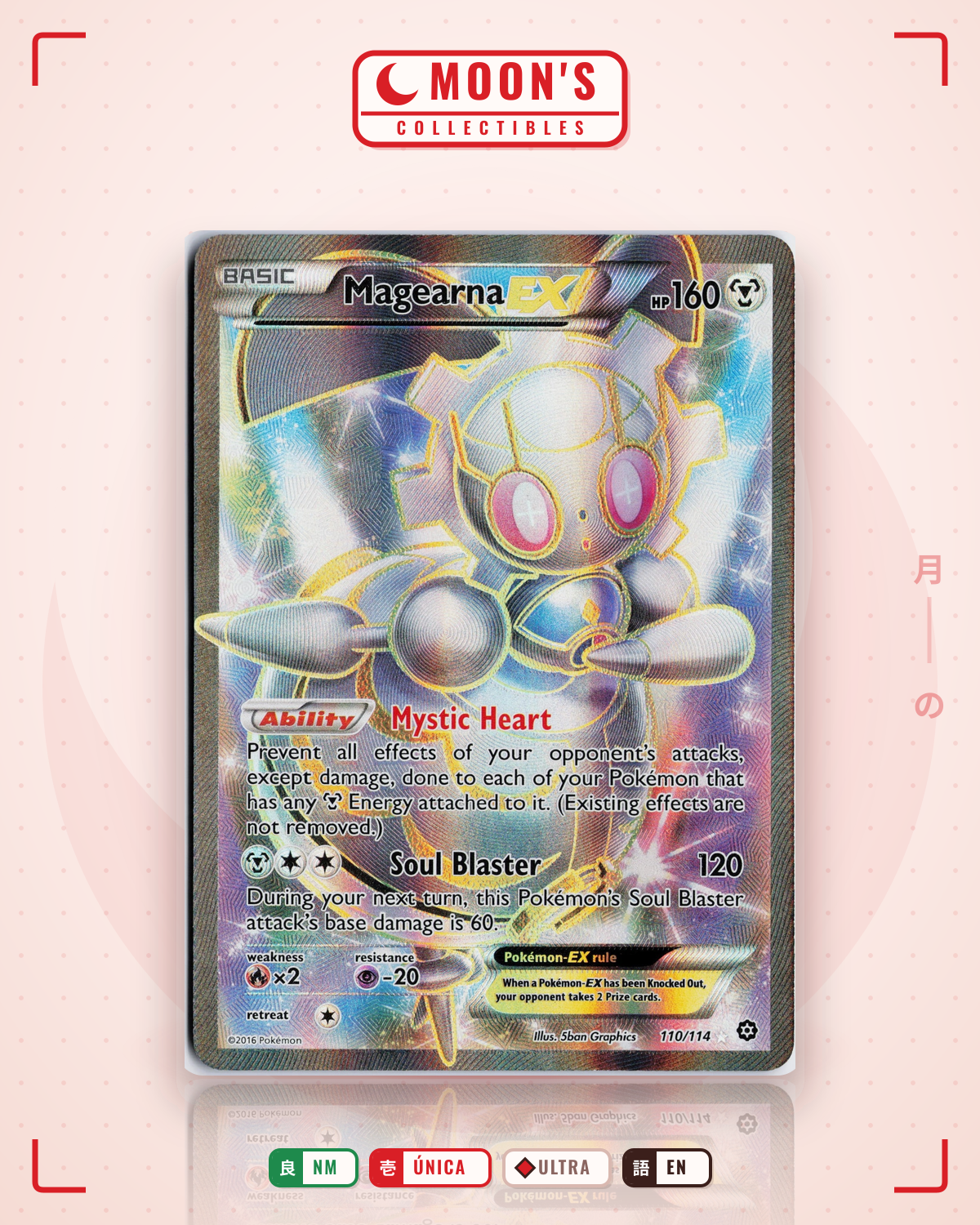 Carta Pokémon Magearna-EX · Steam Siege #110/114 (NM) — pieza única en Moon's Collectibles México