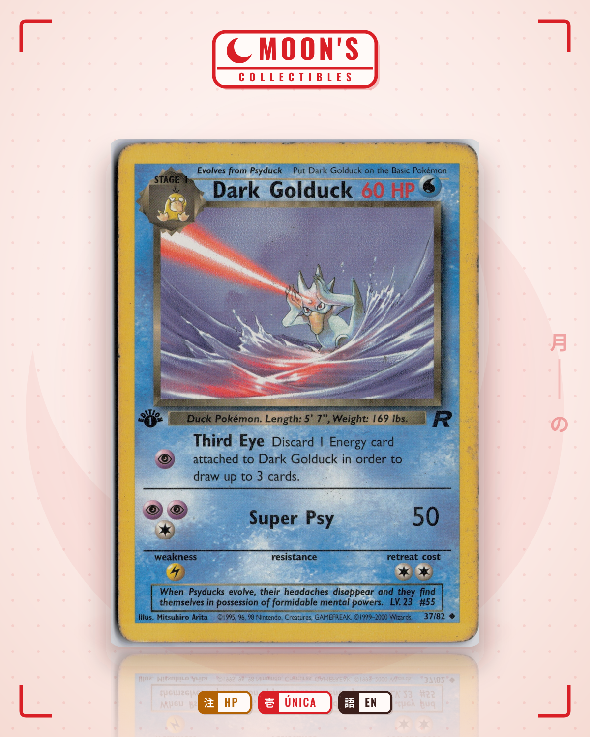 Carta Pokémon Dark Golduck · Team Rocket #37/82 (HP) — pieza única en Moon's Collectibles México