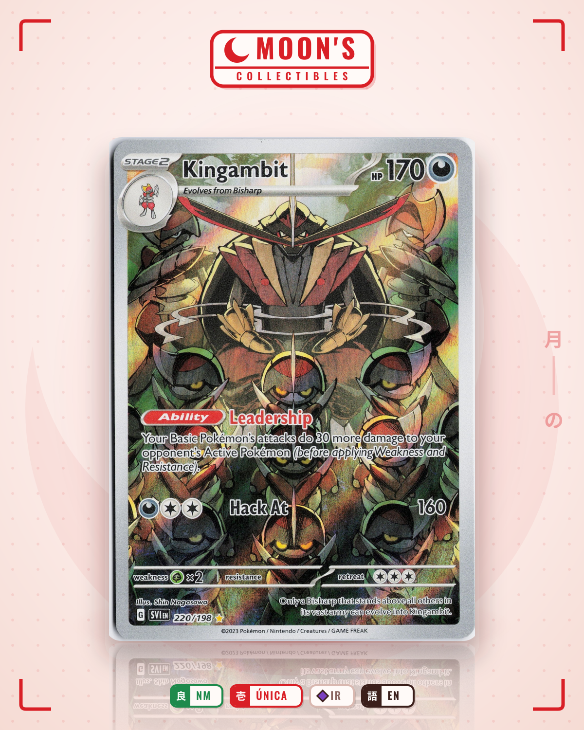 Carta Pokémon Kingambit · Scarlet & Violet #220/198 (NM) — pieza única en Moon's Collectibles México