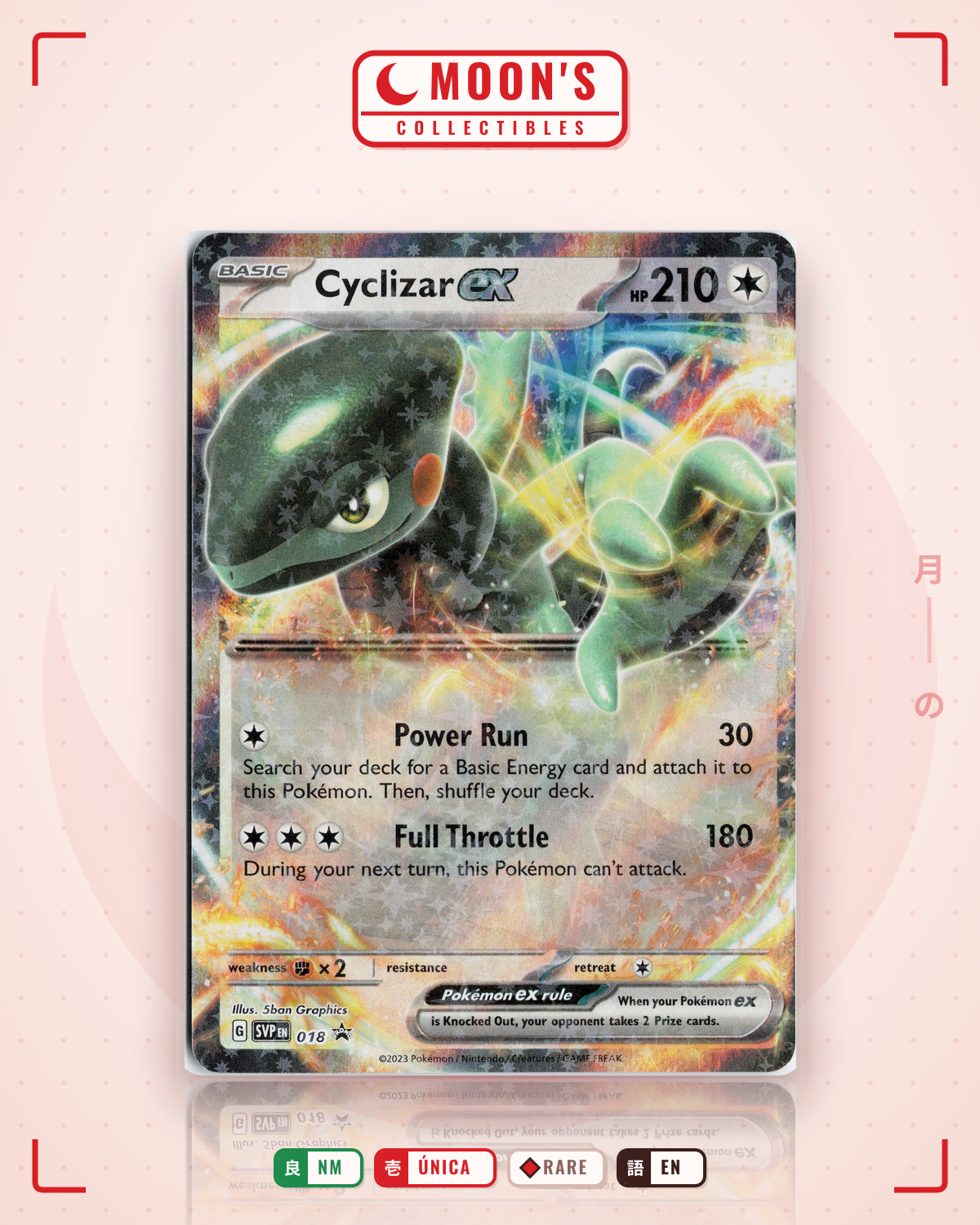 Carta Pokémon Cyclizar ex · Scarlet & Violet Black Star Promos #018 (NM) — pieza única en Moon's Collectibles México