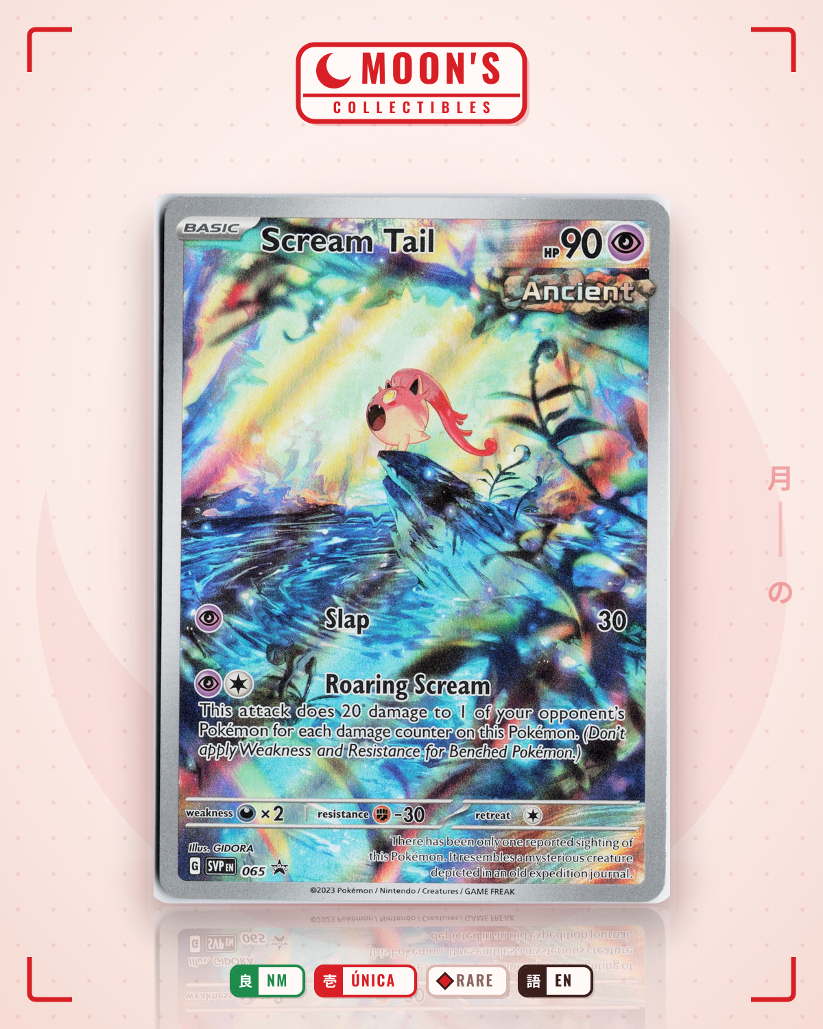 Carta Pokémon Scream Tail · Scarlet & Violet Black Star Promos #065 (NM) — pieza única en Moon's Collectibles México