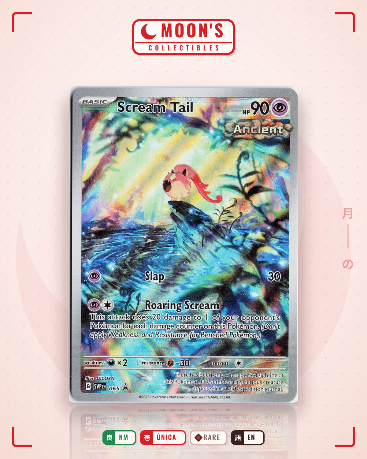 Carta Pokémon Scream Tail · Scarlet & Violet Black Star Promos #065 (NM) — pieza única en Moon's Collectibles México