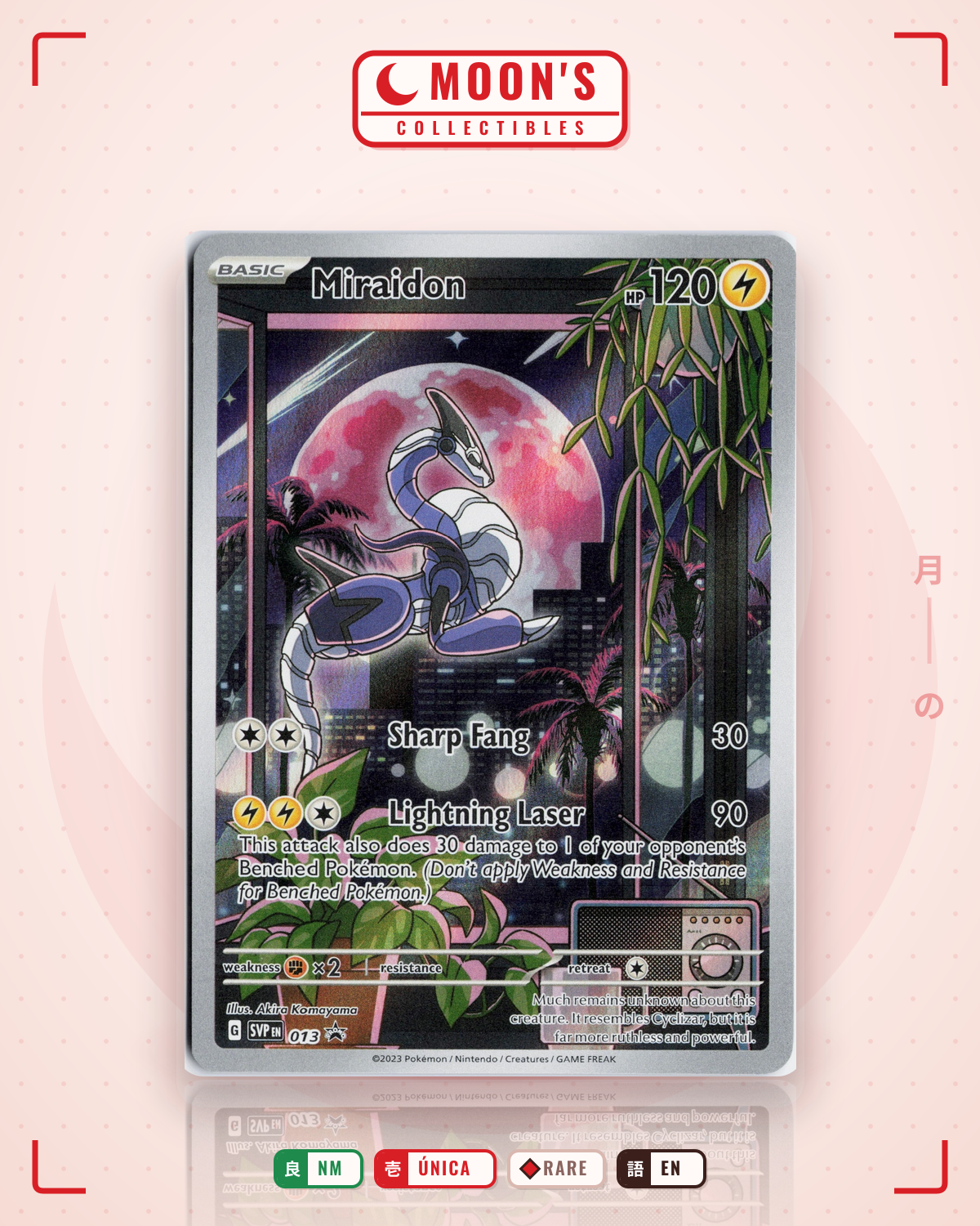 Carta Pokémon Miraidon · Scarlet & Violet Black Star Promos #013 (NM) — pieza única en Moon's Collectibles México