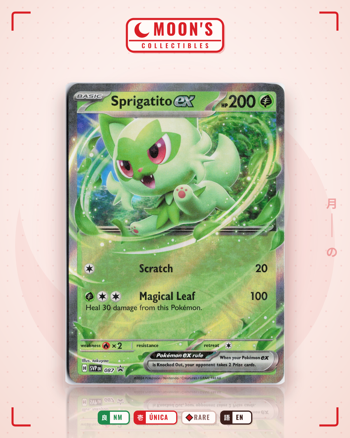 Carta Pokémon Sprigatito ex · Scarlet & Violet Black Star Promos #087 (NM) — pieza única en Moon's Collectibles México