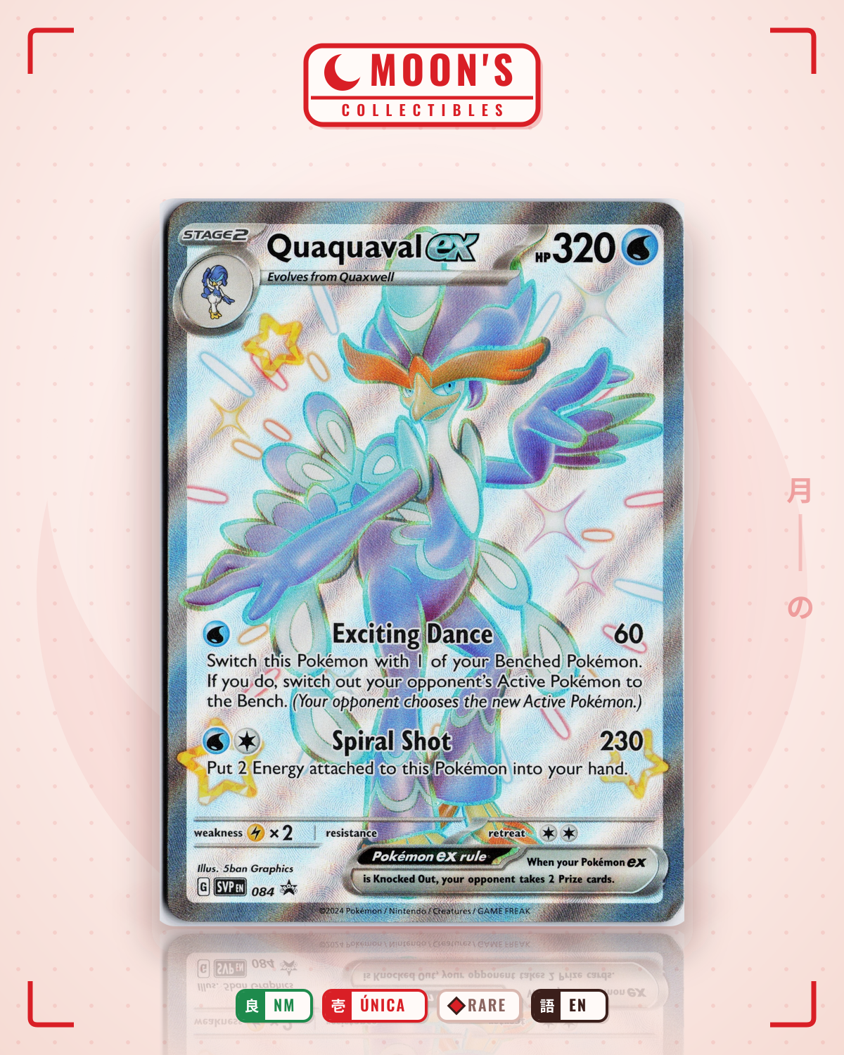 Carta Pokémon Quaquaval ex · Scarlet & Violet Black Star Promos #084 (NM) — pieza única en Moon's Collectibles México